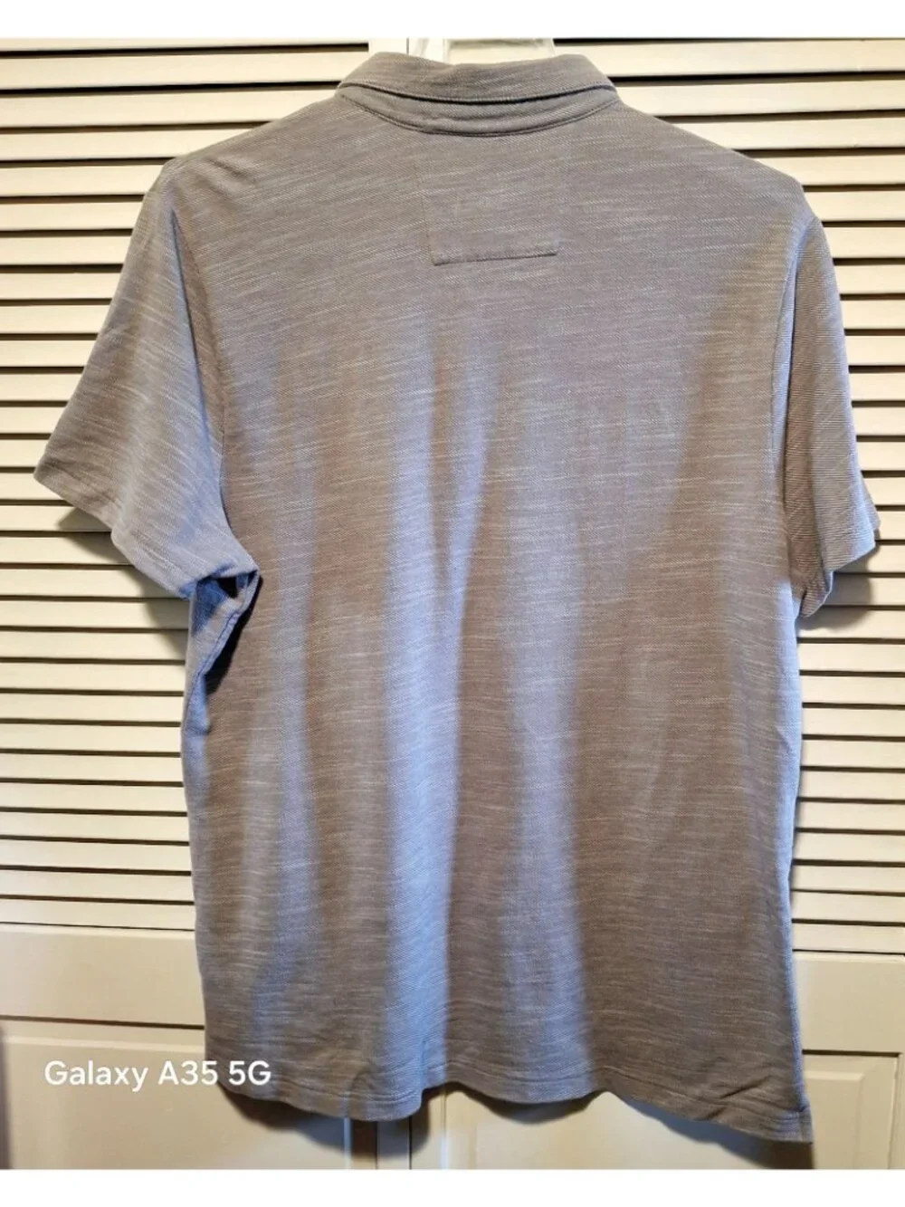 Banana Republic Mens XL Gray Short Sleeve Polo Shirt Button Collar Cotton Blend